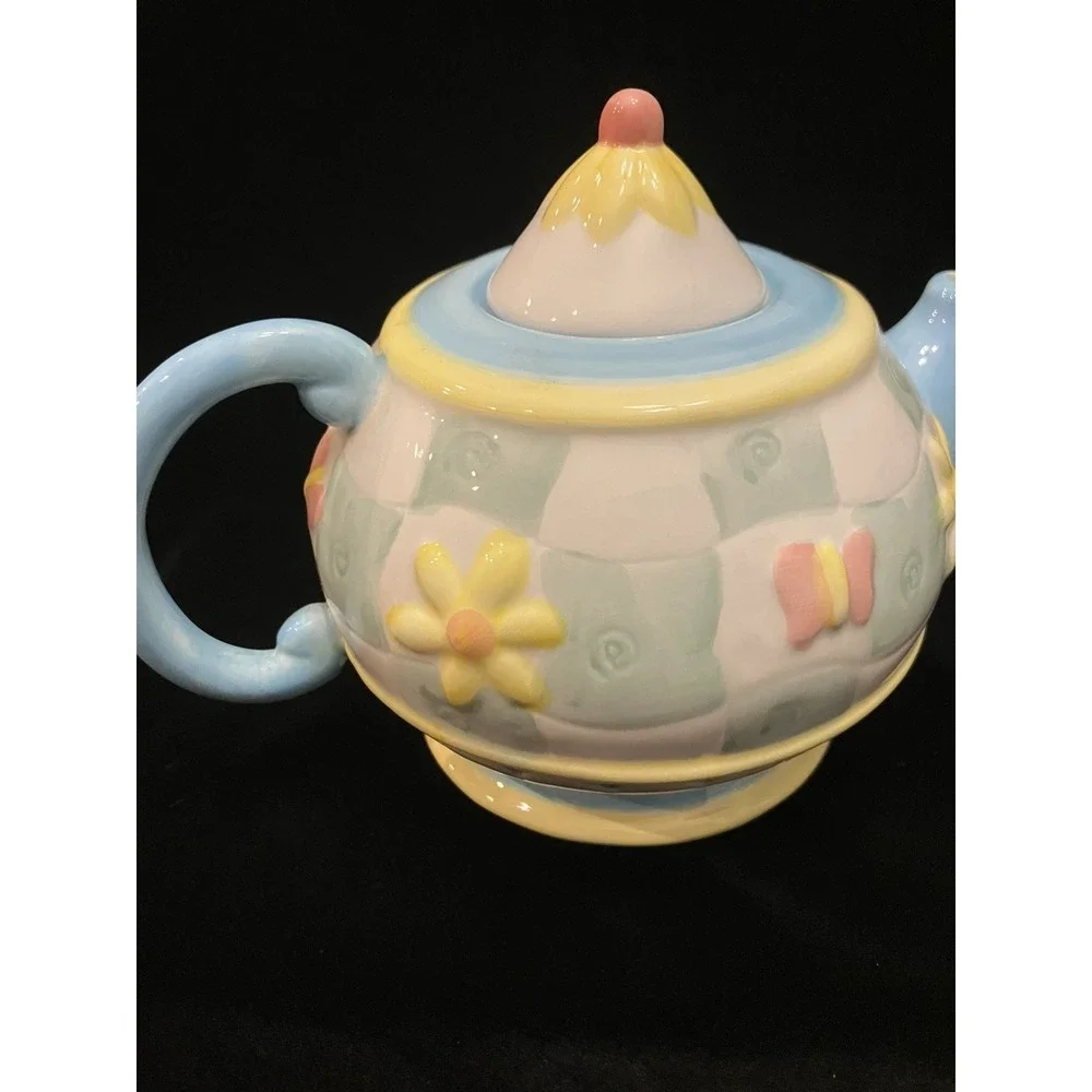 Vintage Oneida Country Bouquet Rainbow Garden Ceramic Teapot Discontinued